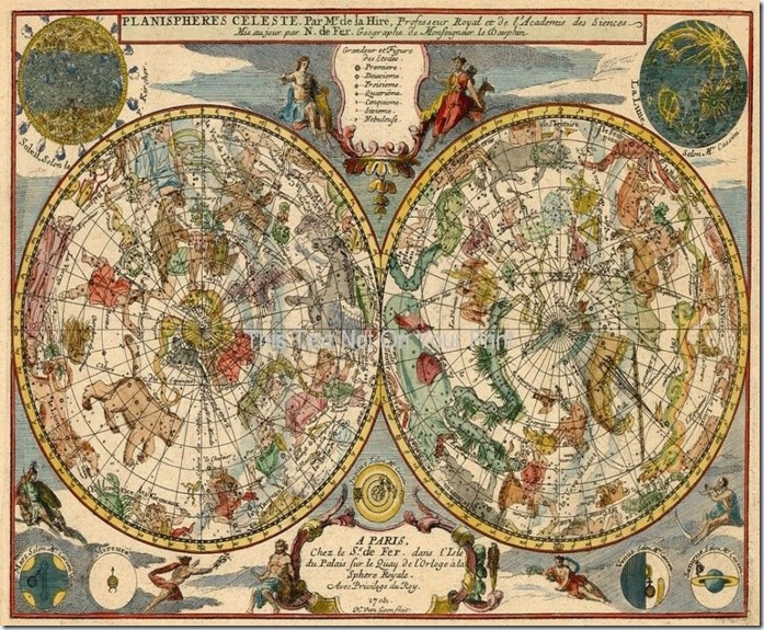 Antique Planisphere Celeste Zodiac Map